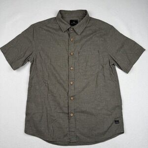 Sitka Shirt Mens Medium Olive Hemp Blend Short Sleeve Button Up Recycled Outdoor